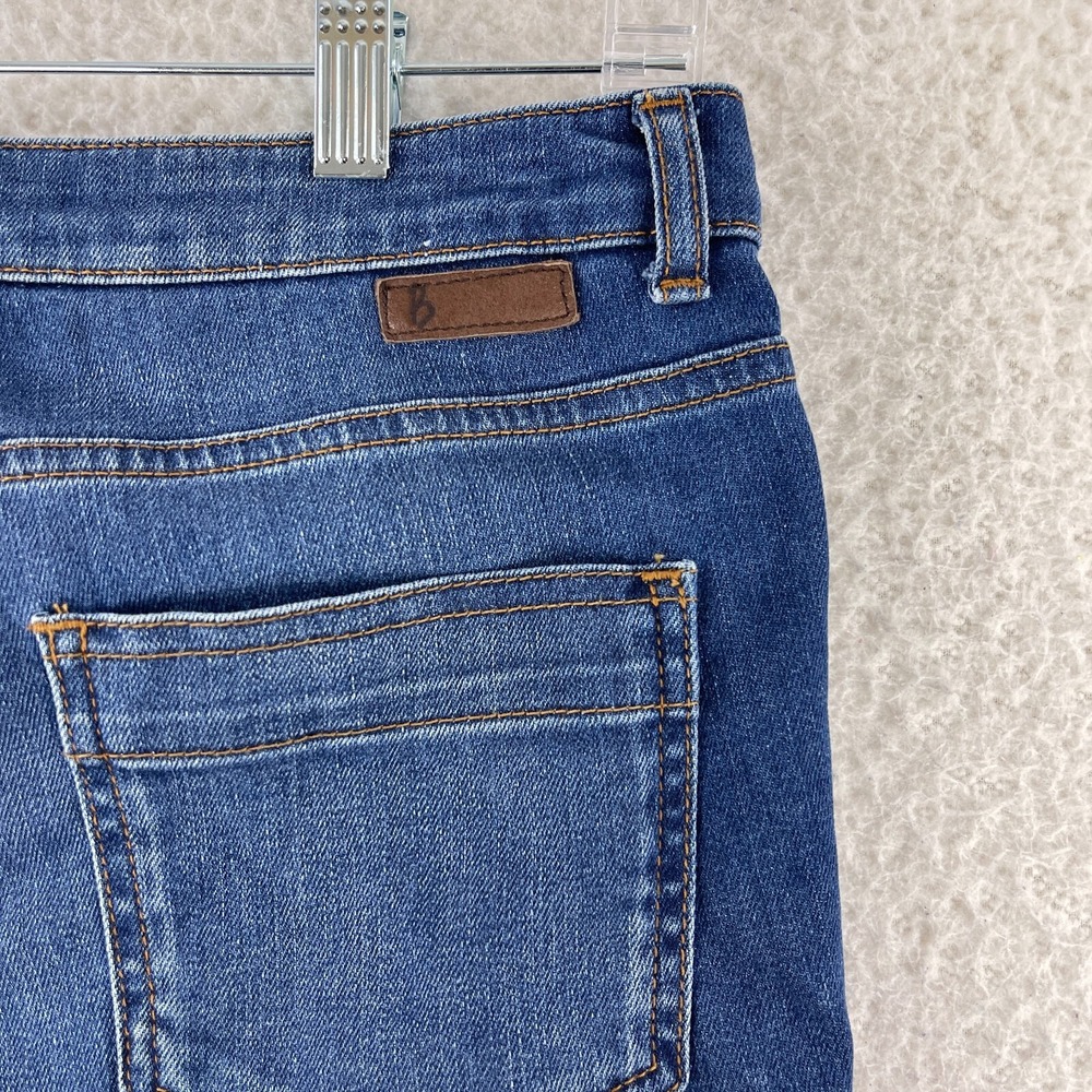 Boden Jeans Womens Size 8 Petite Blue Denim Knee Patchwork Slim Ankle Zip Casual - Picture 12 of 16